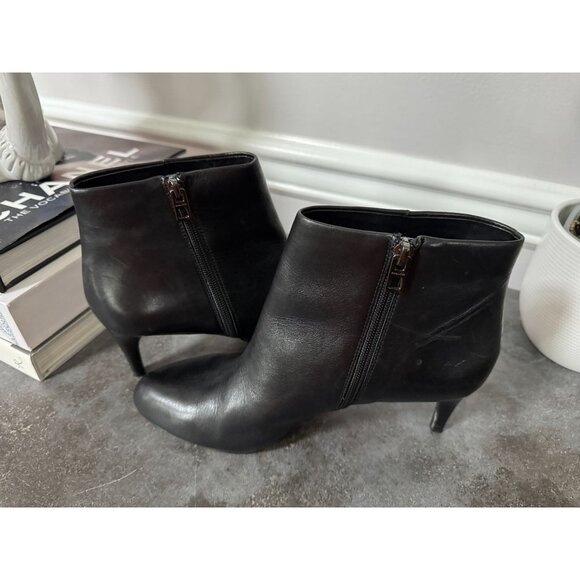 Coach Hickory Soft Shine Almond Toe Leather Ankle Boots Size 9 - Picture 6 of 9